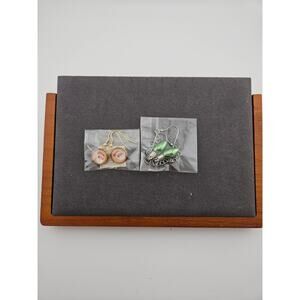 Holiday Earrings Set Of 2 Pair Santa Christmas Lights Dangle Drop Hook